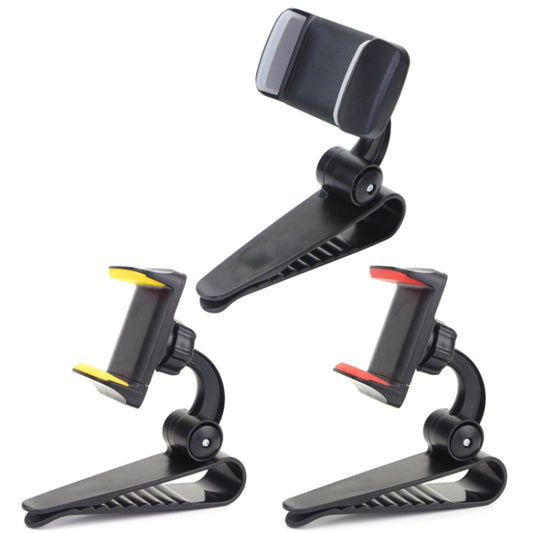 Car Sun Visor Bracket Car Mobile Phone Buckle Holder(Yellow) by buy2fix