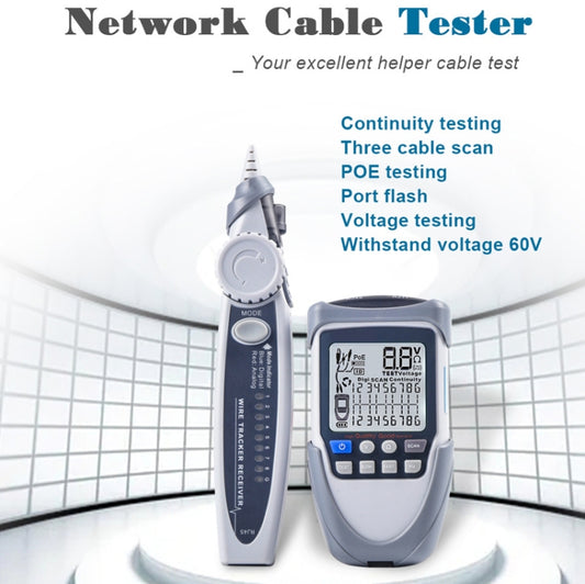 ET612 Network Cable Tester Wire Tracker Battery Voltage POE Test Multi-function Cable Tester by buy2fix