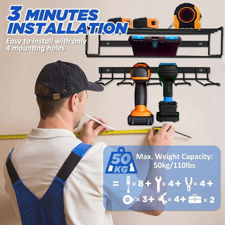 Wall Mounted Handheld Drill Tool Storage Rack, Specification: Complete set by buy2fix