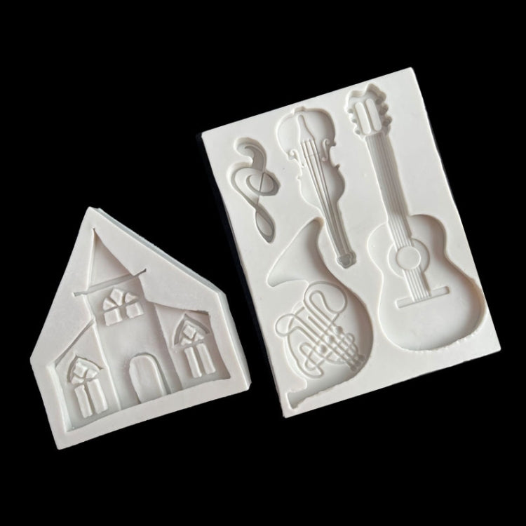 Castle Musical Silicone Mold Chocolate Fondant Cake Decor, Style:, Specification: Rectangle by buy2fix