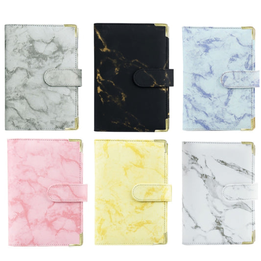 A6 Binder Budget Book Marbled Notebook PU Leather Binder(White) by null