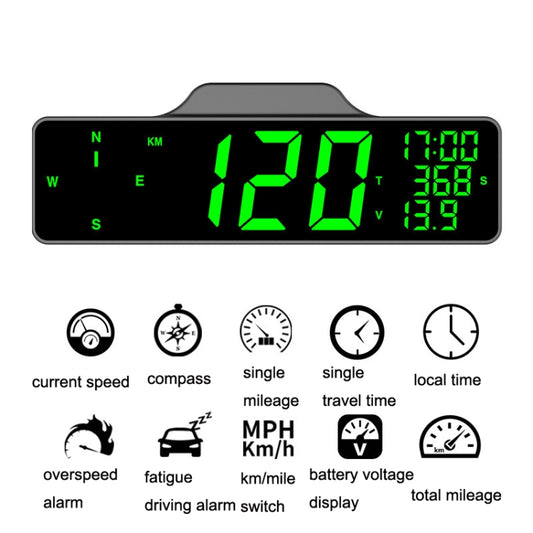 9.0 Inch Screen Car HUD Car Head-up Display Compass Multifunction GPS Speedometer by buy2fix