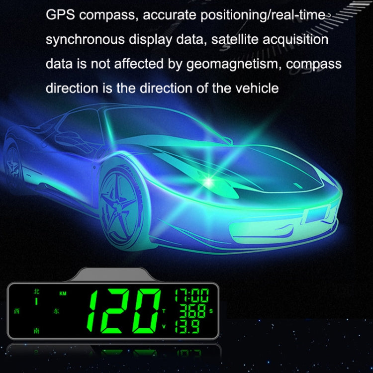 9.0 Inch Screen Car HUD Car Head-up Display Compass Multifunction GPS Speedometer by buy2fix