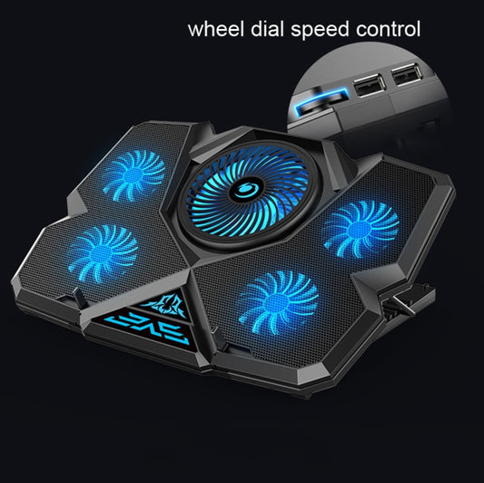 CoolCold Five Fans 2 USB Ports Laptop Cooler Gaming Notebook Cool Stand,Version: Basic Edition by CoolCold