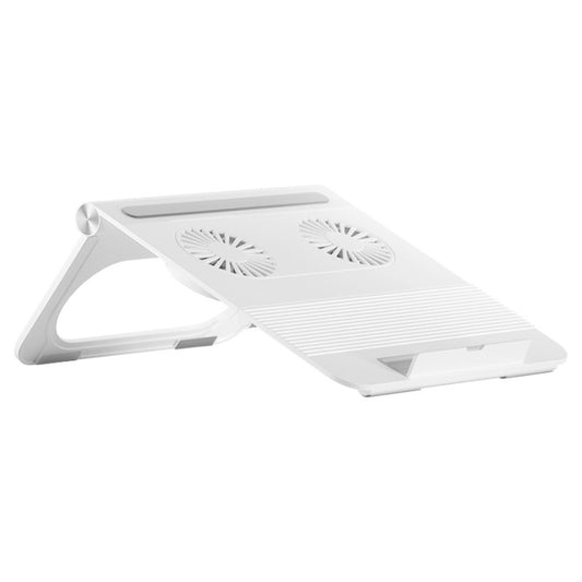 D33 2 Fan Laptop Cooling Bracket Folding Portable Liftable Tablet Bracket(White) by buy2fix