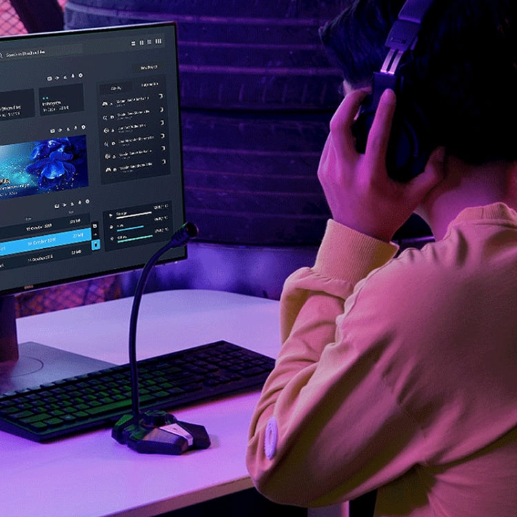 3.5mm JK Omni-directional Pick-up Microphone Built-in Sound Card Flexible Gaming Mic by buy2fix