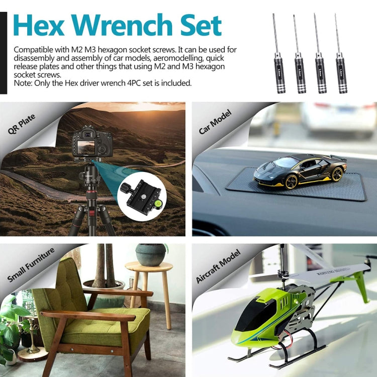 BRDRC 4 In 1 Drone Repair And Disassembly Tool Inner Hexagonal T6/T9 Screwdriver(Black) by BRDRC