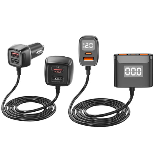 One For Four Car Charger QC3.0 Fast Charge 4USB Car Front And Rear Seat Car Charger, Style: Upgraded Edition by buy2fix