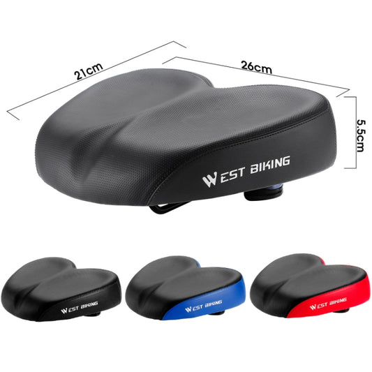 WEST BIKING Bicycle Widened And Comfortable Shock Absorbing Saddle(Black Red) by WEST BIKING