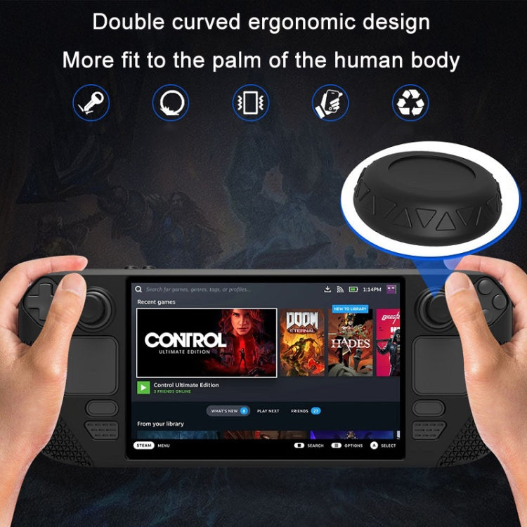 All-Inclusive Silicone Cover With Button Cap For Steam Deck(Black) by buy2fix