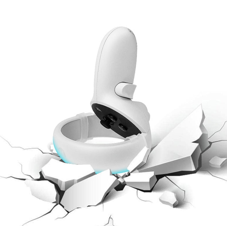 1 Pair Controller Grip Anti-collision Silicone Ring for Meta Quest 2(Transparent) by buy2fix