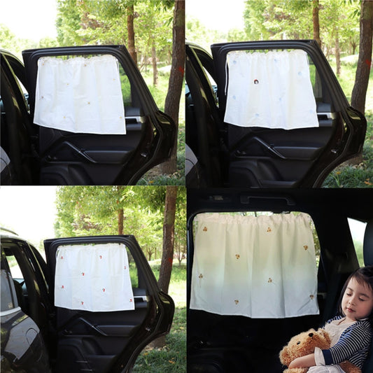 Car Window Summer Heat Insulation Sunshade Curtain Cotton Sun Block(Cherry) by buy2fix