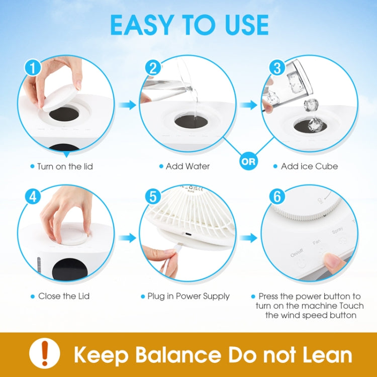 Desktop Spray Humidification Cooler Portable Water Fan(White) by buy2fix