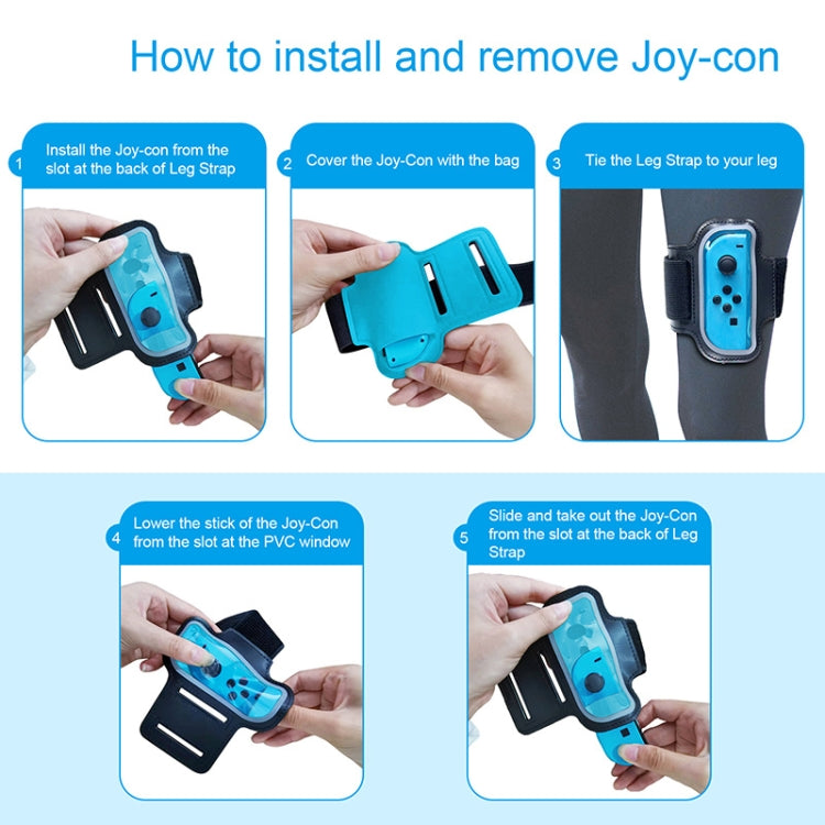 2PCS JYS JYS-NS242 For Nintendo Switch Joy-con Small Handlebar Leg Sports Straps(Red Blue) by buy2fix