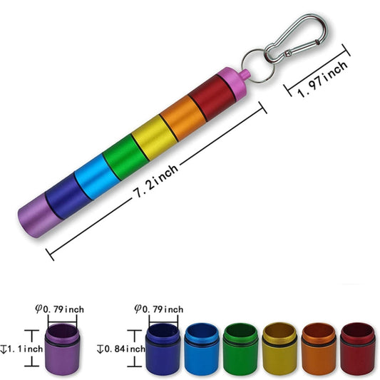 M003 Sealed Waterproof 7 Days Split Aluminum Alloy Metal Pill Box(Colorful) by buy2fix