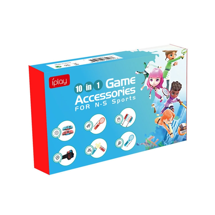 IPLAY HBS-447 10 In 1 Grip + Wrist Strap + Strap + Lightsaber + Racket Sports Set For Nintendo Switch(As Show) by IPLAY