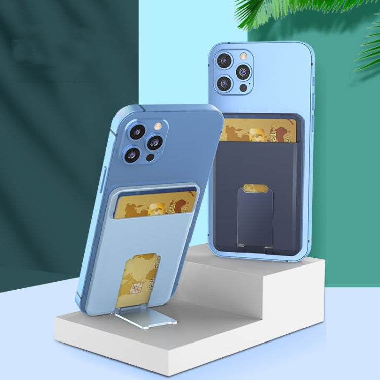 CY133H Silicone Magnetic Phone Holder with Card Holder Function(Pine Needle Green) by buy2fix