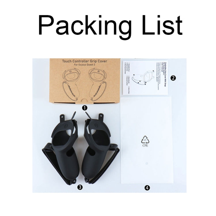 VR Controller Anti-collision Half-pack Silicone Protective Cover For Oculus Quest 2(Black) by buy2fix