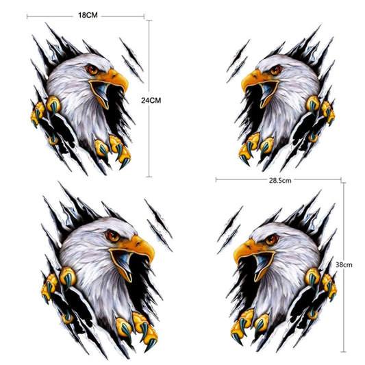 5PCS Tear Eagle 3D Car Sticker Scratch Covering Body Pull Flower Sticker, Style: Right (18x 24cm) by buy2fix