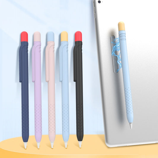 CY152 Magnetic Silicone Storage Colorblock Pen Holder For Apple Pencil 1(Light Blue) by buy2fix