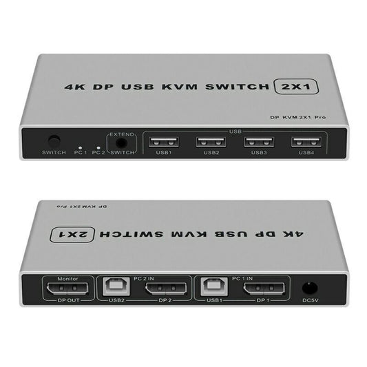 4K KYSW59 60HZ DP USB KVM Switch 2-in-1 Computer Sharing Device by buy2fix