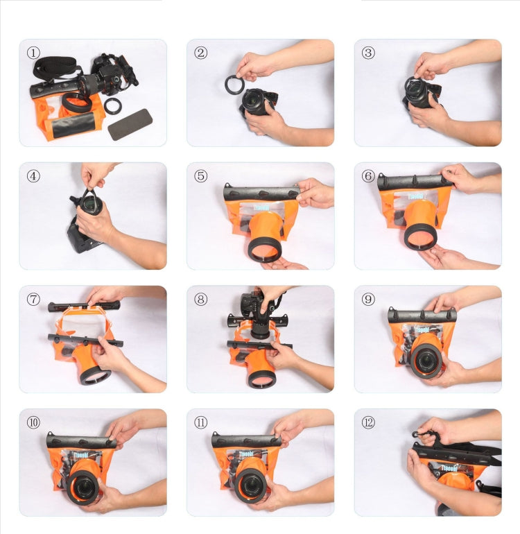 Tteoobl 20m Underwater Diving Camera Housing Case Pouch Camera Waterproof Dry Bag, Size: L(Black) by Tteoobl