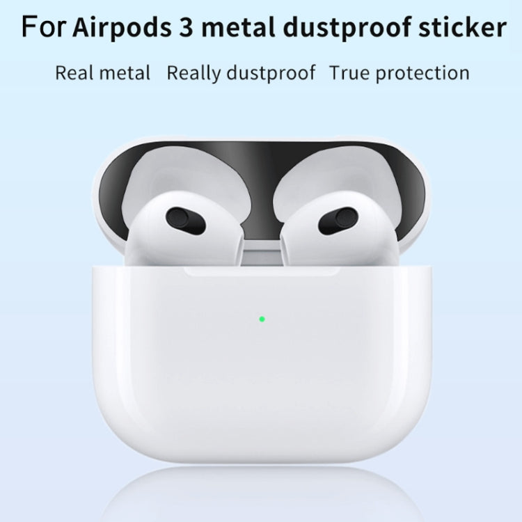 2 PCS Headphone Inner Cover Sticker Dustproof Protective Film For Airpods 3(Black) by buy2fix