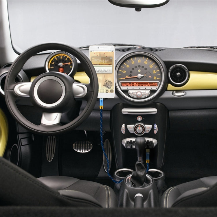 EMK 90-Degree Car 3.5mm Audio Cable Extension Cable, Cable Length: 0.5M(Blue) by EMK