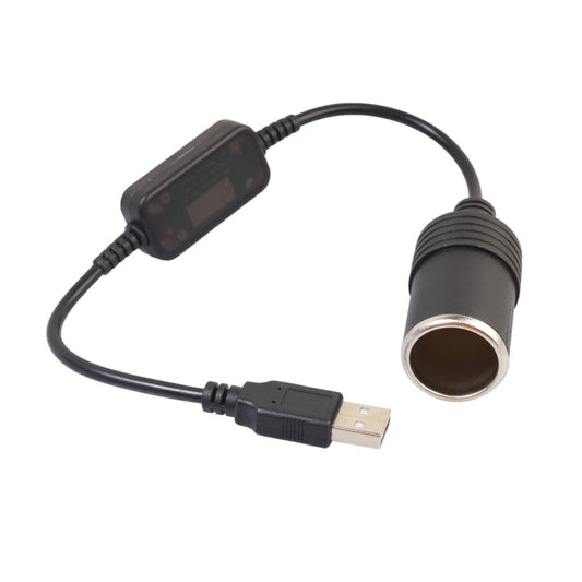 2 PCS Car USB to Cigarette Lighter Socket 5V to 12V Boost Power Adapter Cable, Model: 35cm by buy2fix
