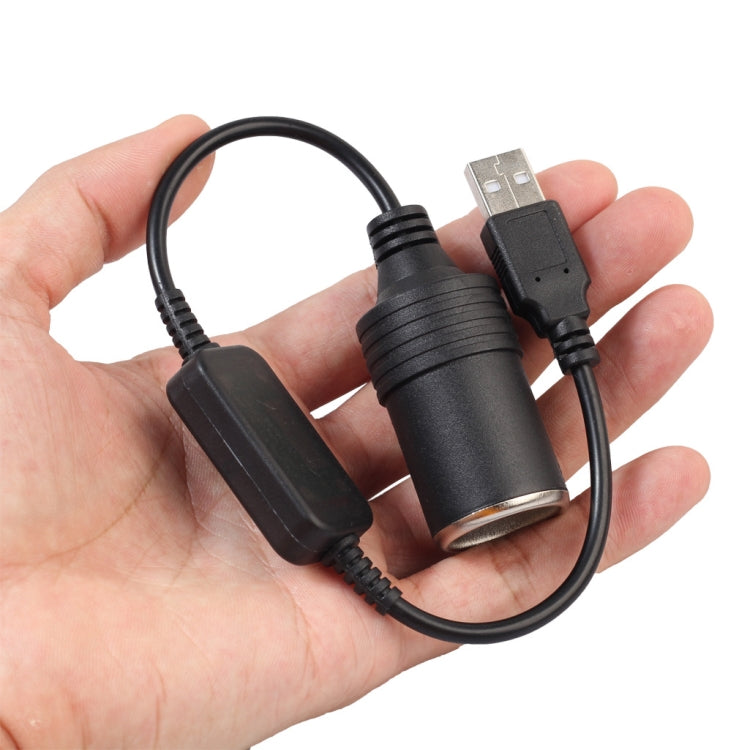 2 PCS Car USB to Cigarette Lighter Socket 5V to 12V Boost Power Adapter Cable, Model: 35cm by buy2fix