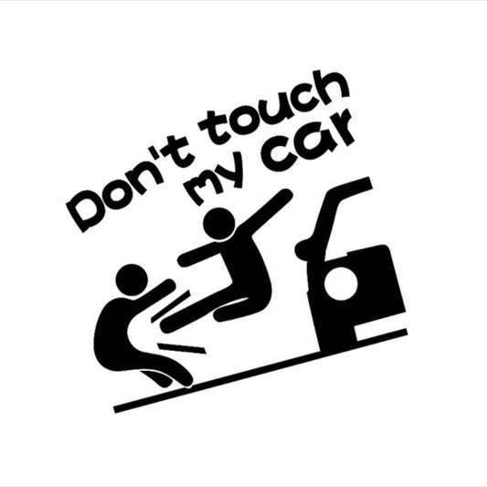 10PCS Reflective Funny Text Do Not Touch My Car Car Sticker(Black) by buy2fix