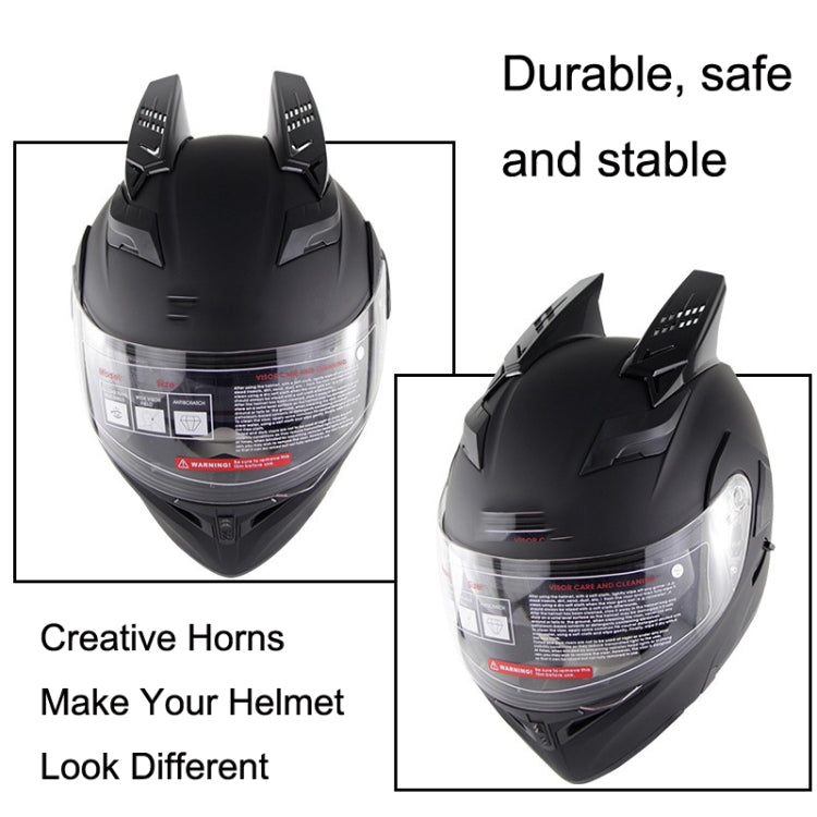 1 Pair Motorcycle Helmet Horns Plastic Paste Decoration(Dumb Black) by buy2fix