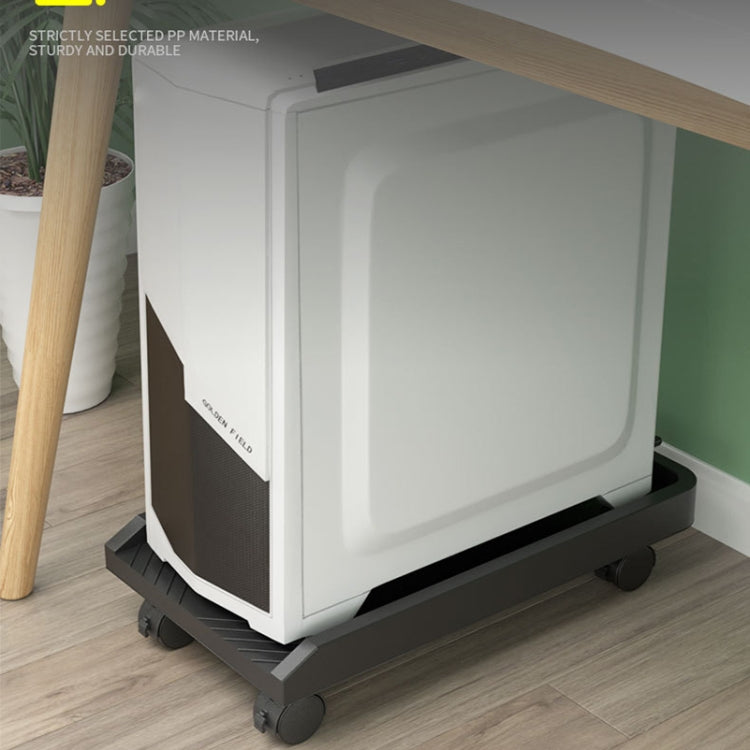 036-1 Desktop Computer Host Increased Rack with Wheels, Spec: Universal Wheel (Black) by buy2fix