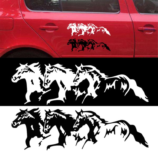 5PCS FGM-002 Carving Reflective Stickers Galloping Horse Car Body Sticker(Black) by buy2fix