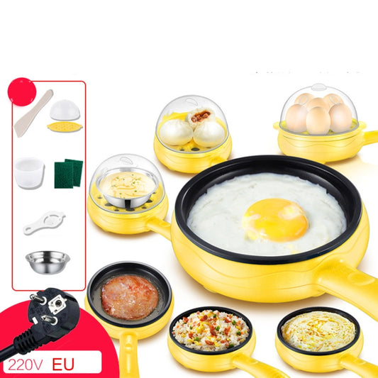 350W Electric Egg Omelette Cooker Frying Pan Steamer Cooker,EU Plug,Style: Double Layer Set Yellow by buy2fix