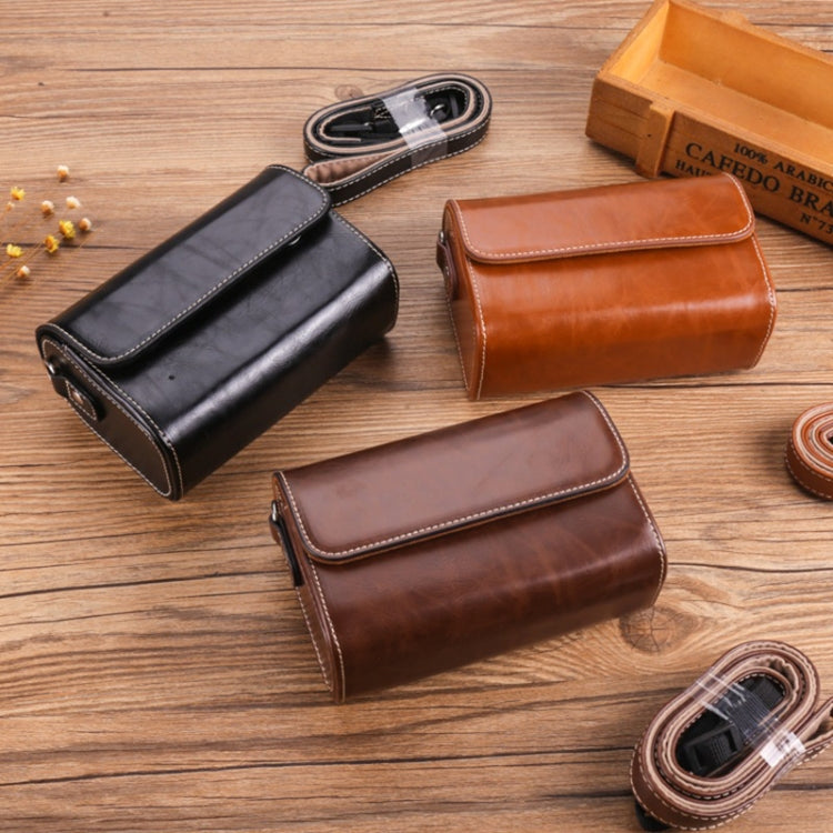 For Canon G7X3 / G5X2 / Sony ZV1RX1007 / RICOH GR3 Camera Leather Case(Light Brown) by buy2fix