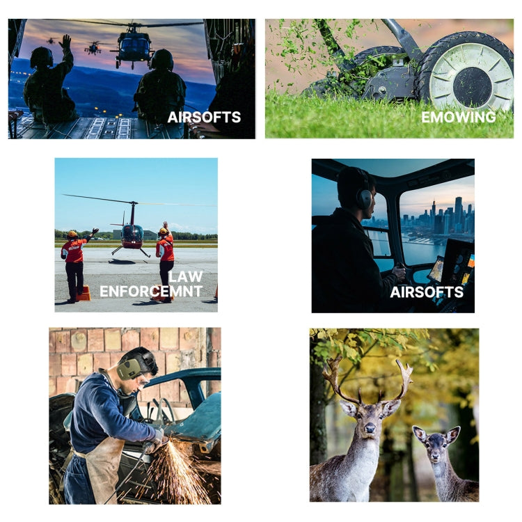 Noise-cancelling Headphones Noise-isolating Earmuffs For Outdoor Work(Green) by buy2fix