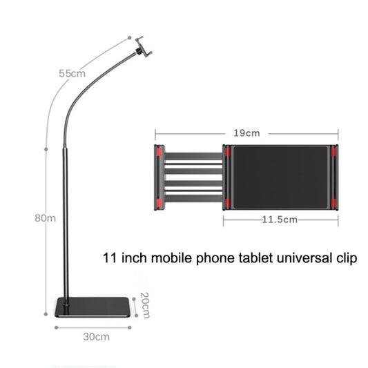135cm Mobile Phone Tablet Live Broadcast Bedside Lifting Bracket Floor Model (Black) by buy2fix