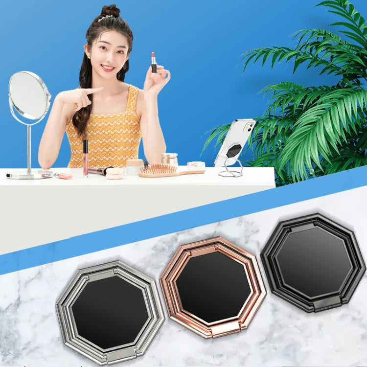 Metal Ring Buckle Live Rotating Magnetic Suction Car Desktop Tablet Folding Phone Bracket(Silver) by buy2fix