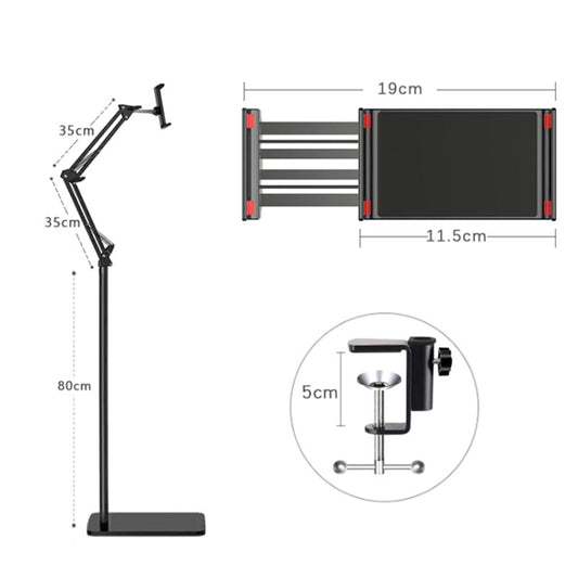 155cm Live Broadcast Bedside Cantilever Floor Bracket Desktop Floor Model (Black) by buy2fix