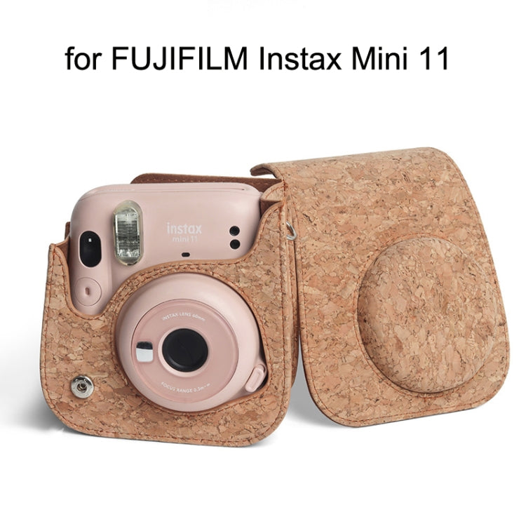 Cork Camera Bag Shoulder Bag Digital Photography Leather Case For FUJIFILM Instax Mini 11 by buy2fix