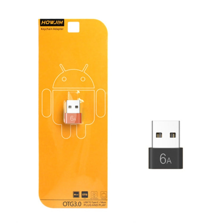 10 PCS HOWJIM HJ003 Type-C To USB3.0 Adapter Support Charging & Data Cable Transfer(Red) by HOWJIM