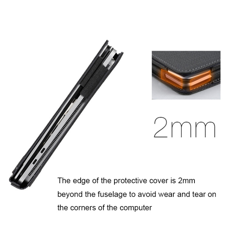 Leather All-inclusive Anti-drop Protective Case For Microsoft Surface Laptop Studio(Cotton Cloth Texture-Black) by buy2fix