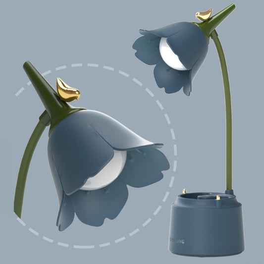 GIVELONG LED Foldable Desk Lamp Stylus Holder Night Light(Blue) by buy2fix