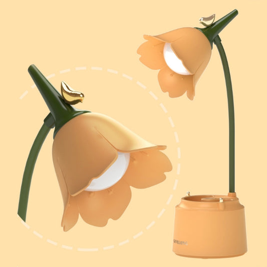 GIVELONG LED Foldable Desk Lamp Stylus Holder Night Light(Yellow) by buy2fix