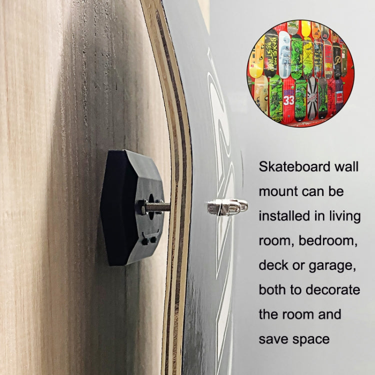 Wall Mount Skateboard Stand For Skateboard Deck Display and Storage(Black) by buy2fix