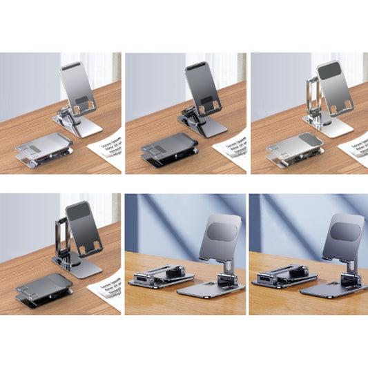 Portable Mobile Phone Tablet Desktop Stand, Color: All Metal Gray by buy2fix