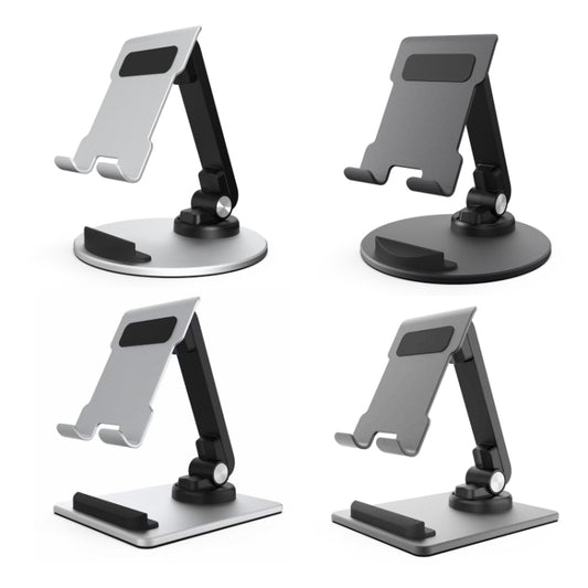 Portable Mobile Phone Tablet Desktop Stand, Color: Square Swivel Silver by buy2fix