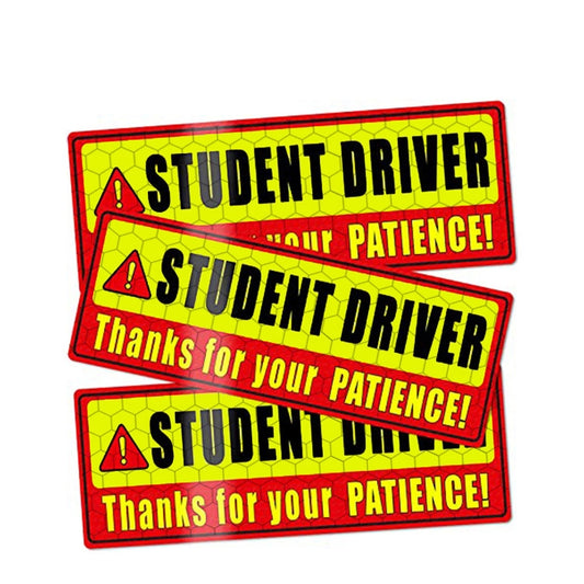 2 PCS STUDENT DRIVER Novice Car Sticker Magnetic Reflective Car Sticker 25 x 8 cm(Type A) by buy2fix