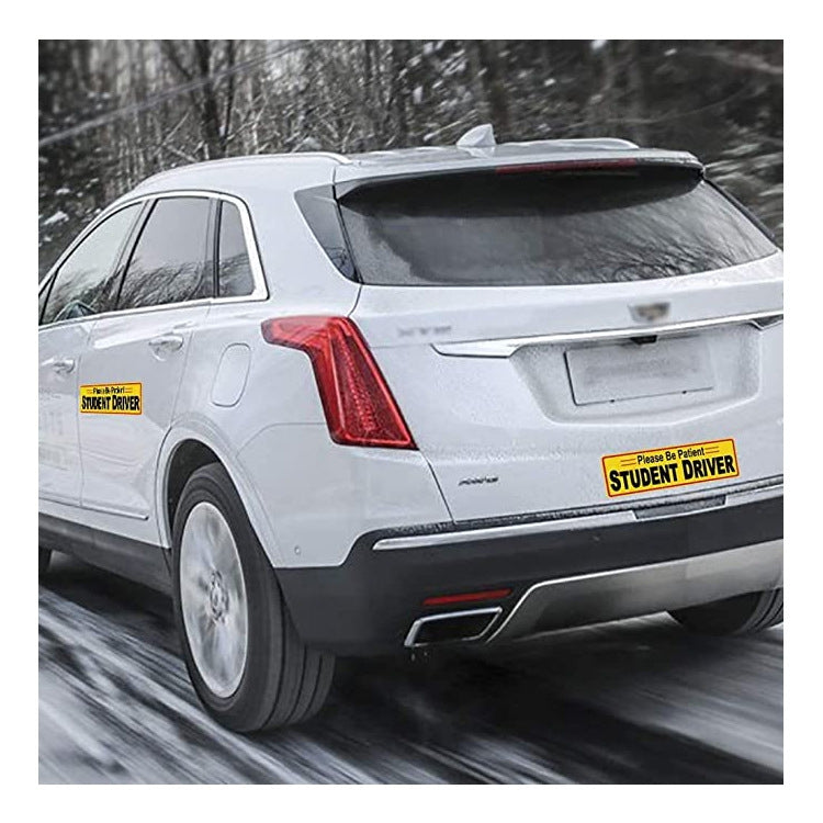 2 PCS STUDENT DRIVER Novice Car Sticker Magnetic Reflective Car Sticker 25 x 8 cm(Type B) by buy2fix